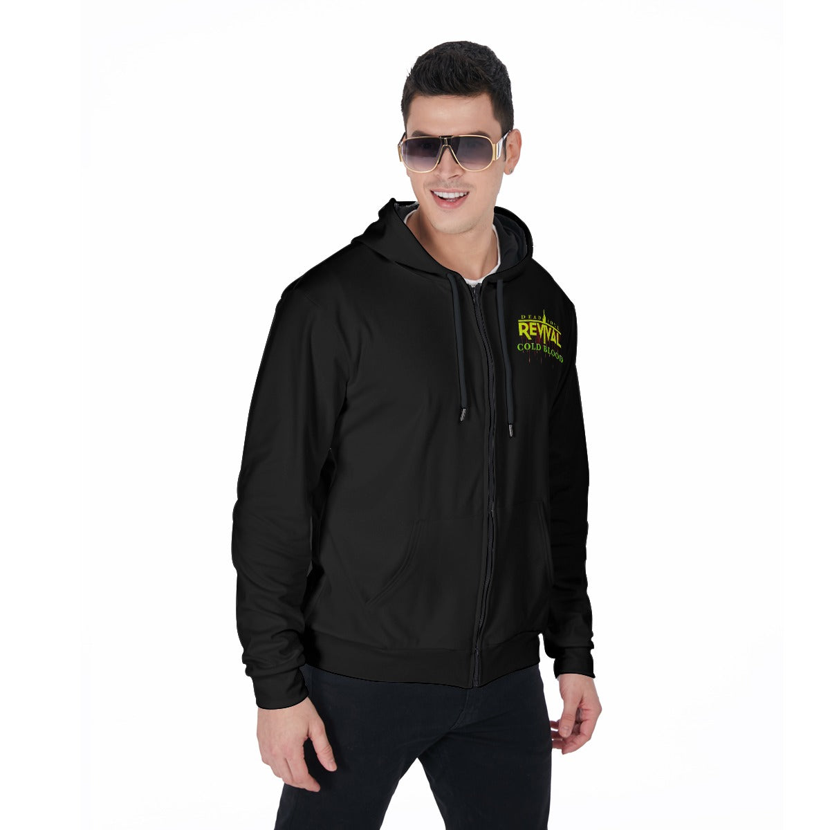"Cold Blood" Men's Heavy Fleece Zip Up Hoodie