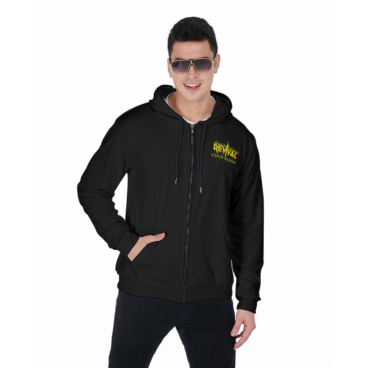 "Cold Blood" Men's Heavy Fleece Zip Up Hoodie