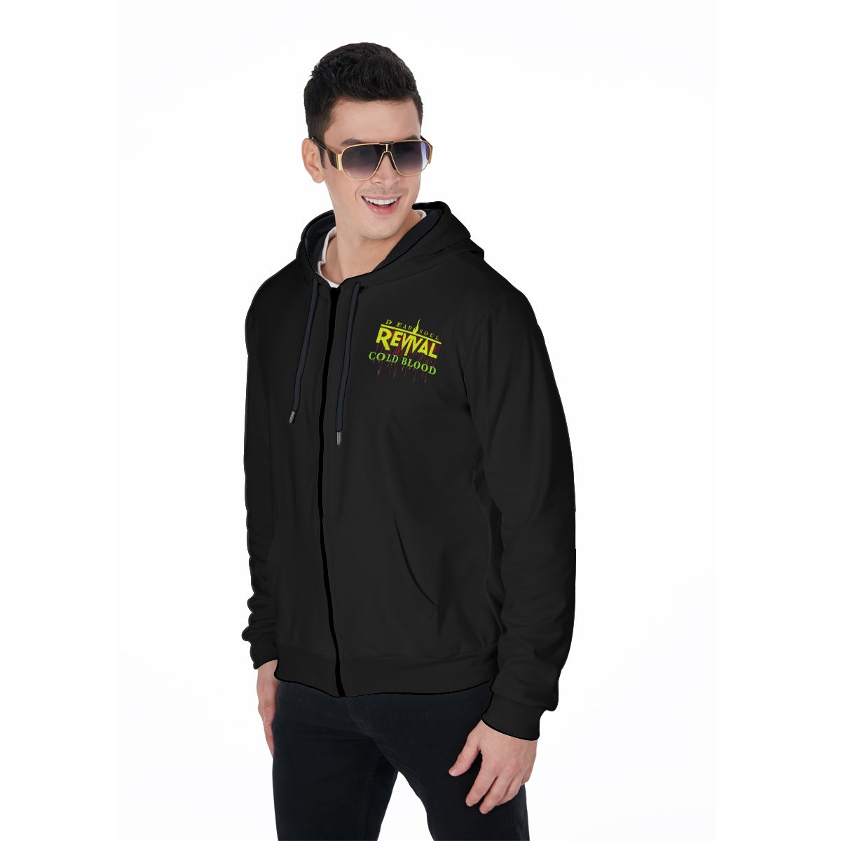 "Cold Blood" Men's Heavy Fleece Zip Up Hoodie