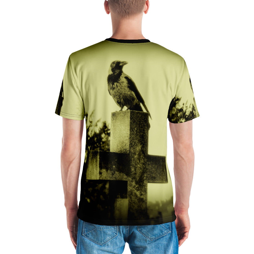 Men's All-Over Raven on Cross T-Shirt with logo