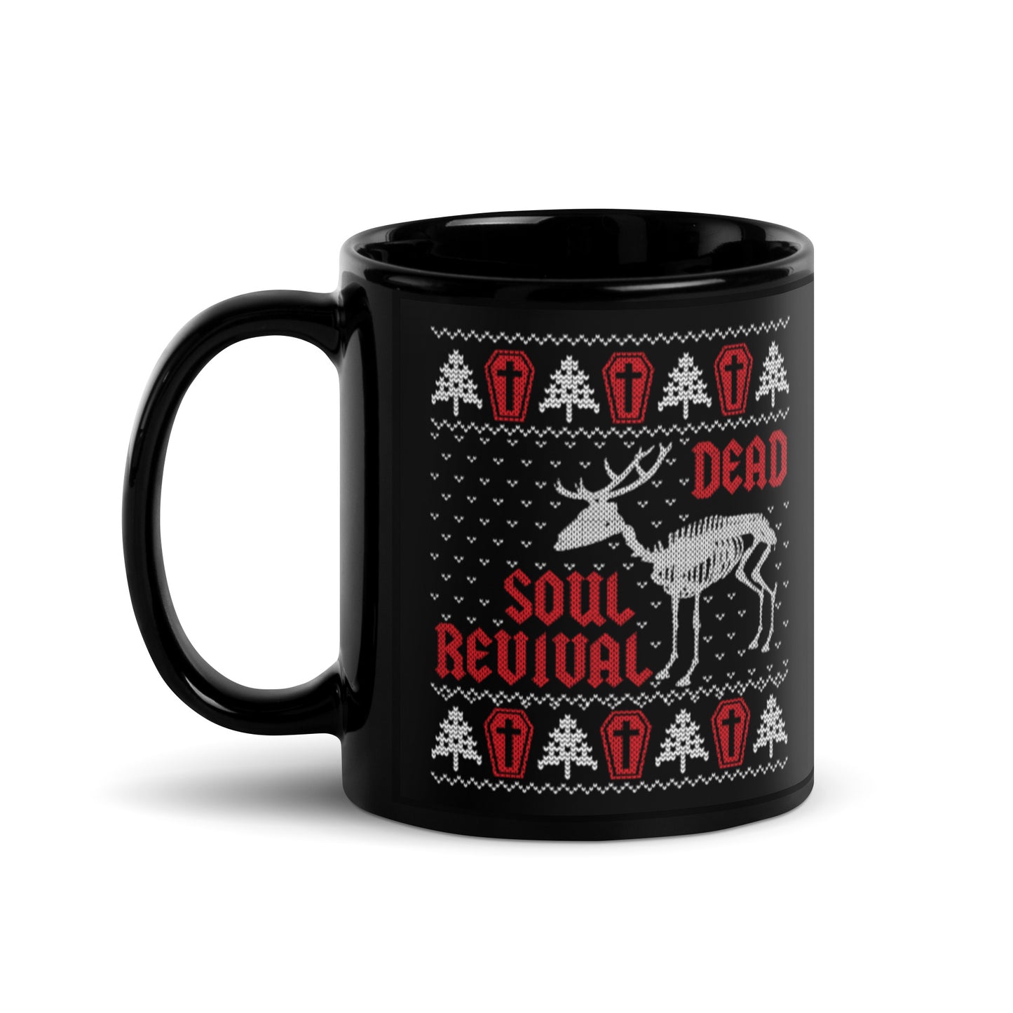Dead Soul Revival Black Glossy Mug Deer Skeleton
