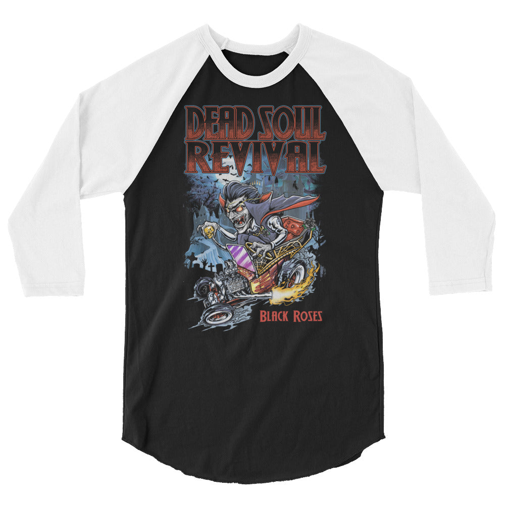 "Dracula's Revenge" 3/4 sleeve old school concert shirt - "Black Roses" series #2