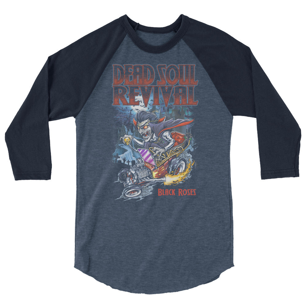 "Dracula's Revenge" 3/4 sleeve old school concert shirt - "Black Roses" series #2