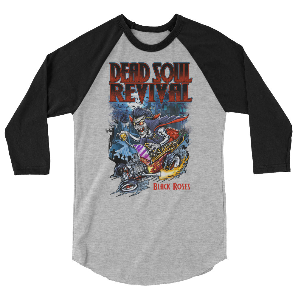 "Dracula's Revenge" 3/4 sleeve old school concert shirt - "Black Roses" series #2