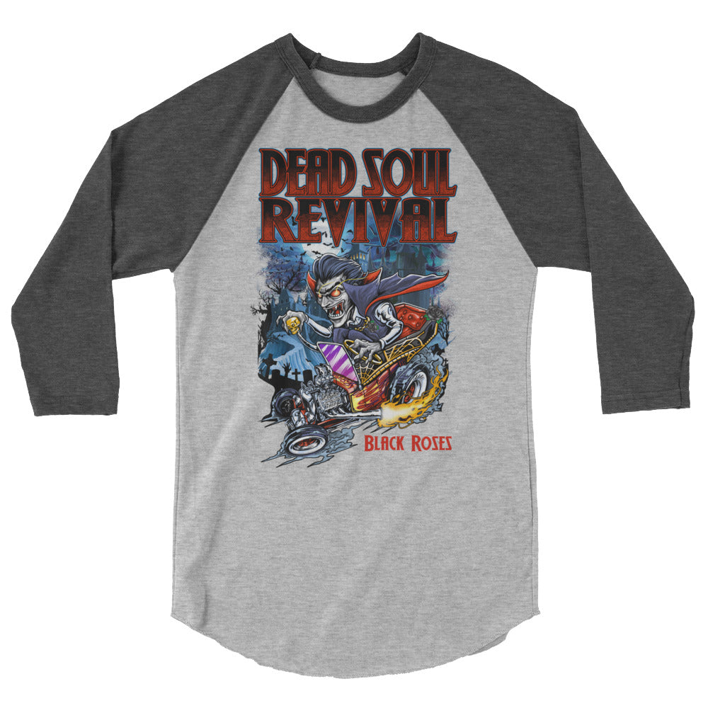 "Dracula's Revenge" 3/4 sleeve old school concert shirt - "Black Roses" series #2