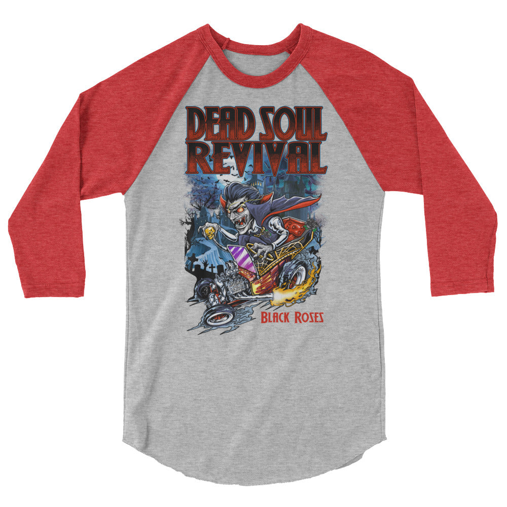 "Dracula's Revenge" 3/4 sleeve old school concert shirt - "Black Roses" series #2
