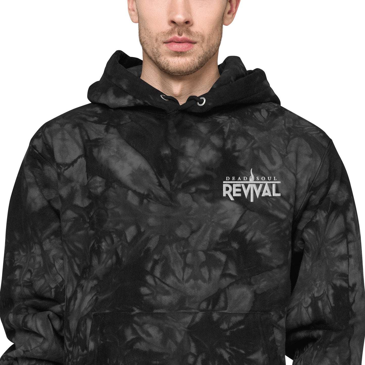 Unisex Champion tie-dye hoodie with logo