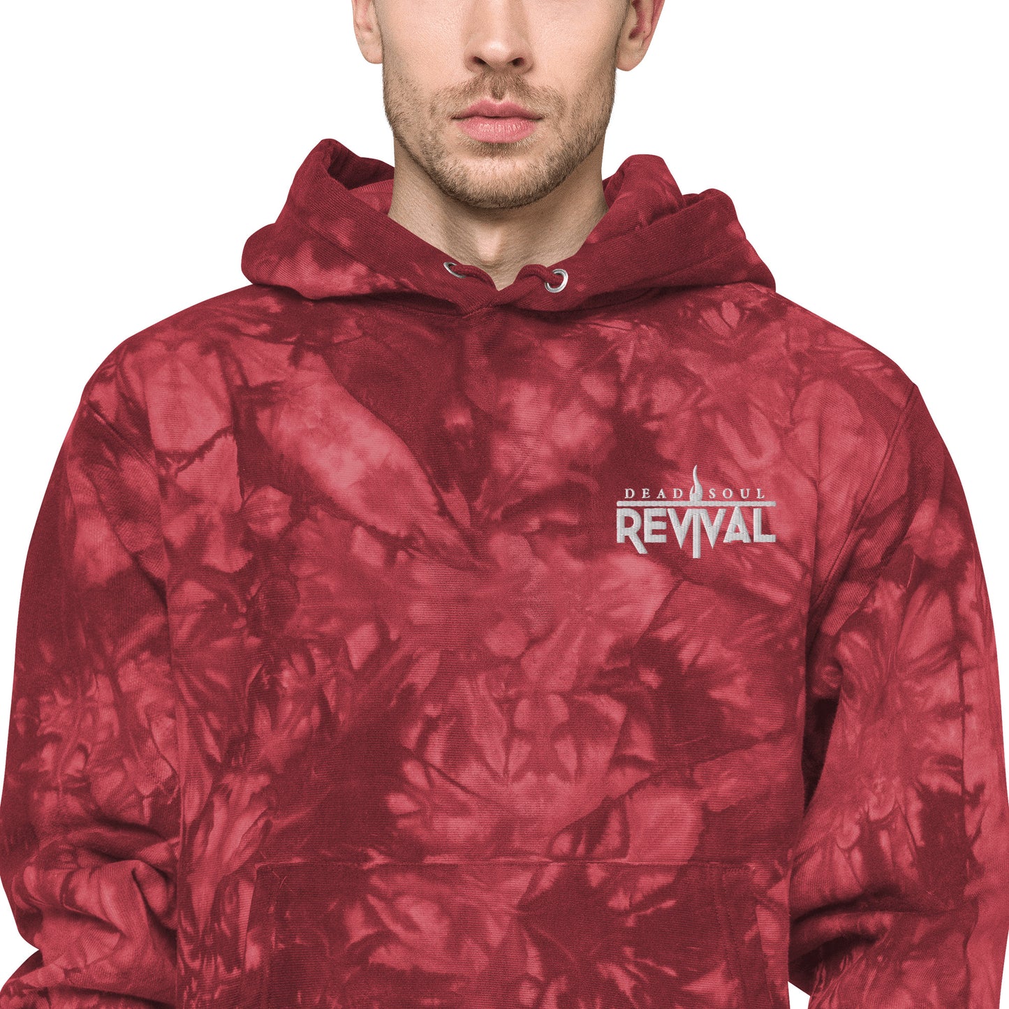 Unisex Champion tie-dye hoodie with logo