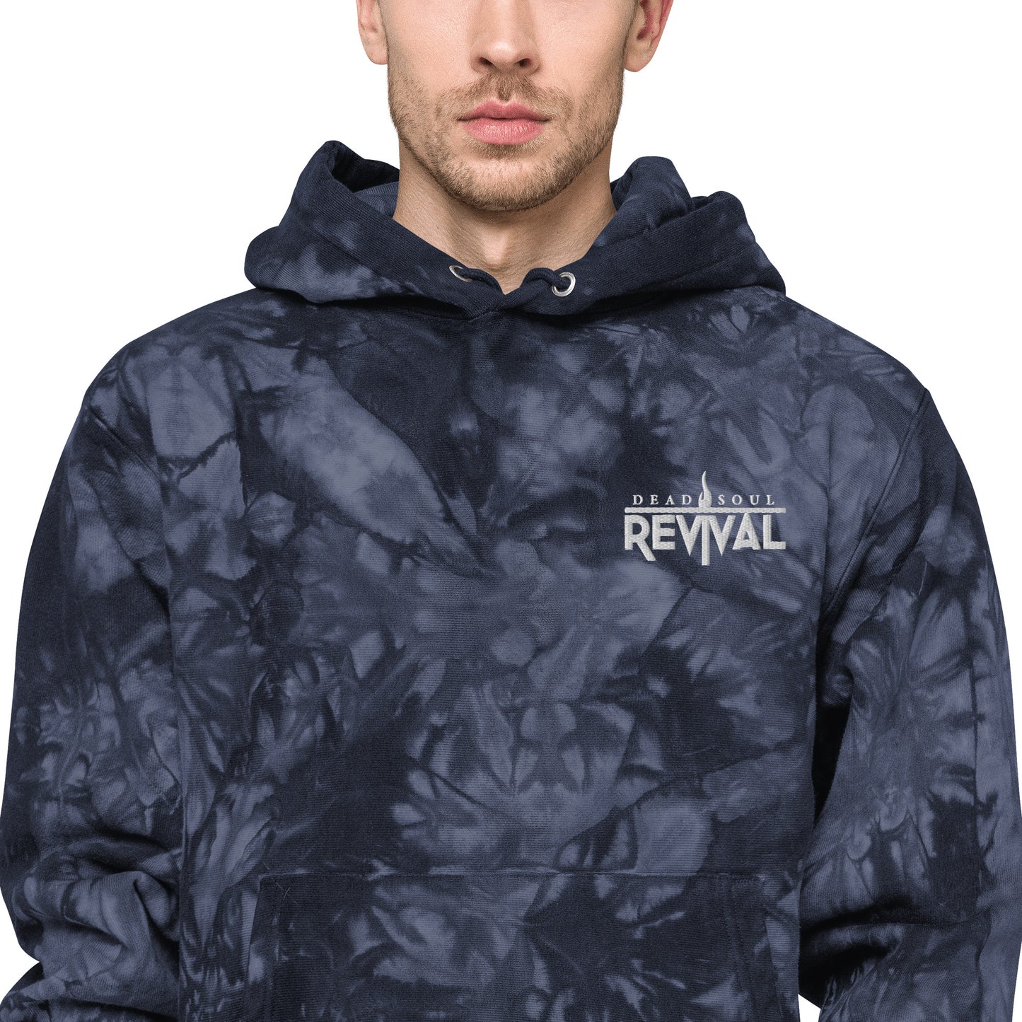 Unisex Champion tie-dye hoodie with logo