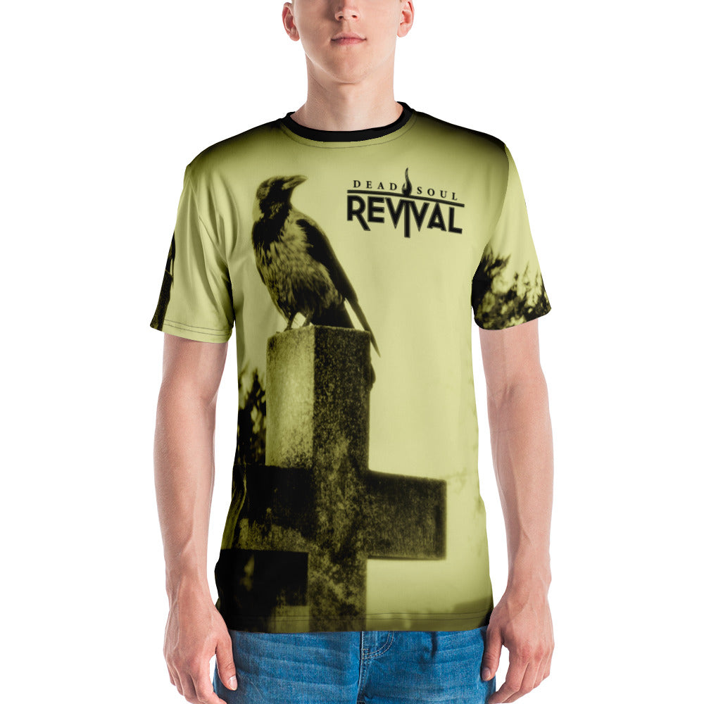 Men's All-Over Raven on Cross T-Shirt with logo