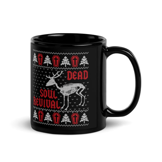 Dead Soul Revival Black Glossy Mug Deer Skeleton