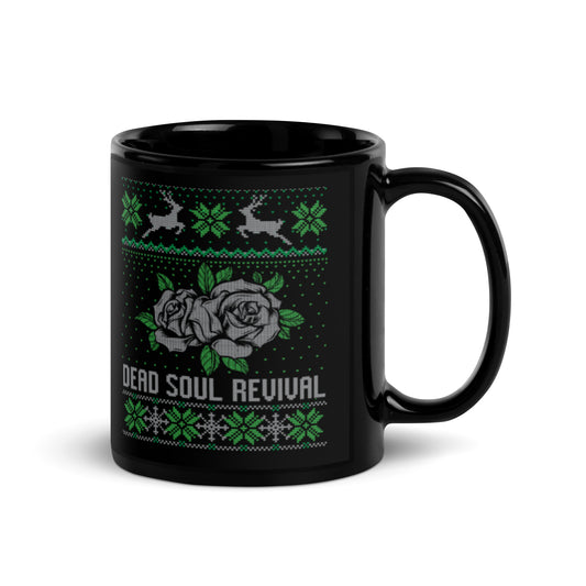 Dead Soul Revival Black Glossy Mug with Black Roses
