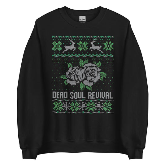 Dead Soul Revival Classic Ugly Christmas Sweater (Black Roses)
